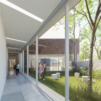 La salle de danse et de yoga du futur gymnase de l'Aire des Vents - © Engasser + associés / CBS Lifteam