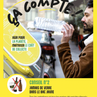 CONSEIL N°2 : JAMAIS DE VERRE  DANS LE BAC JAUNE 